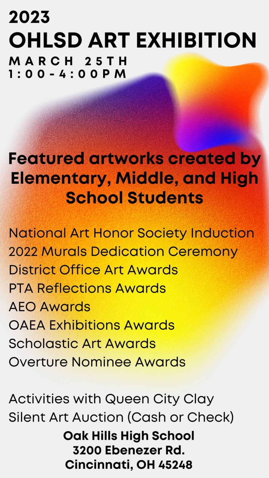 Save the Date for the OHLSD Art Exhibition and Events!